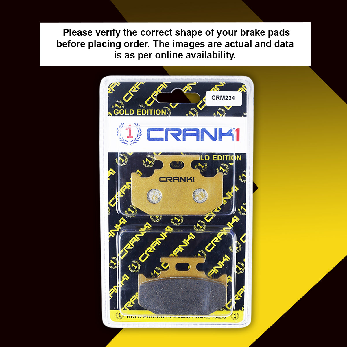 Ceramic Brake Pads For Yamaha Fazer 25 - Rear - CRM234 - 1 Set - CRANK1