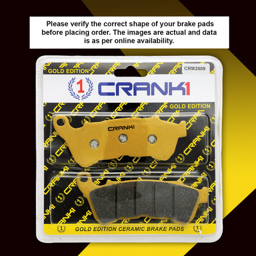 Ceramic Brake Pads For Harley Davidson Sportster Iron 883 (2014 Onwards) - Front - CRM2809 - 1 Set - CRANK1