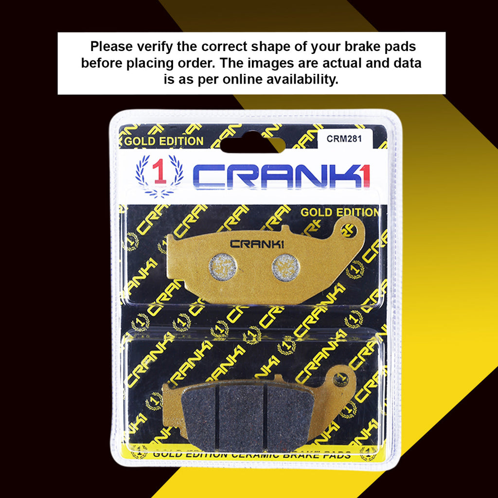 Ceramic Brake Pads For Hero CBZ Xtreme - Rear - CRM281 - 1 Set - CRANK1