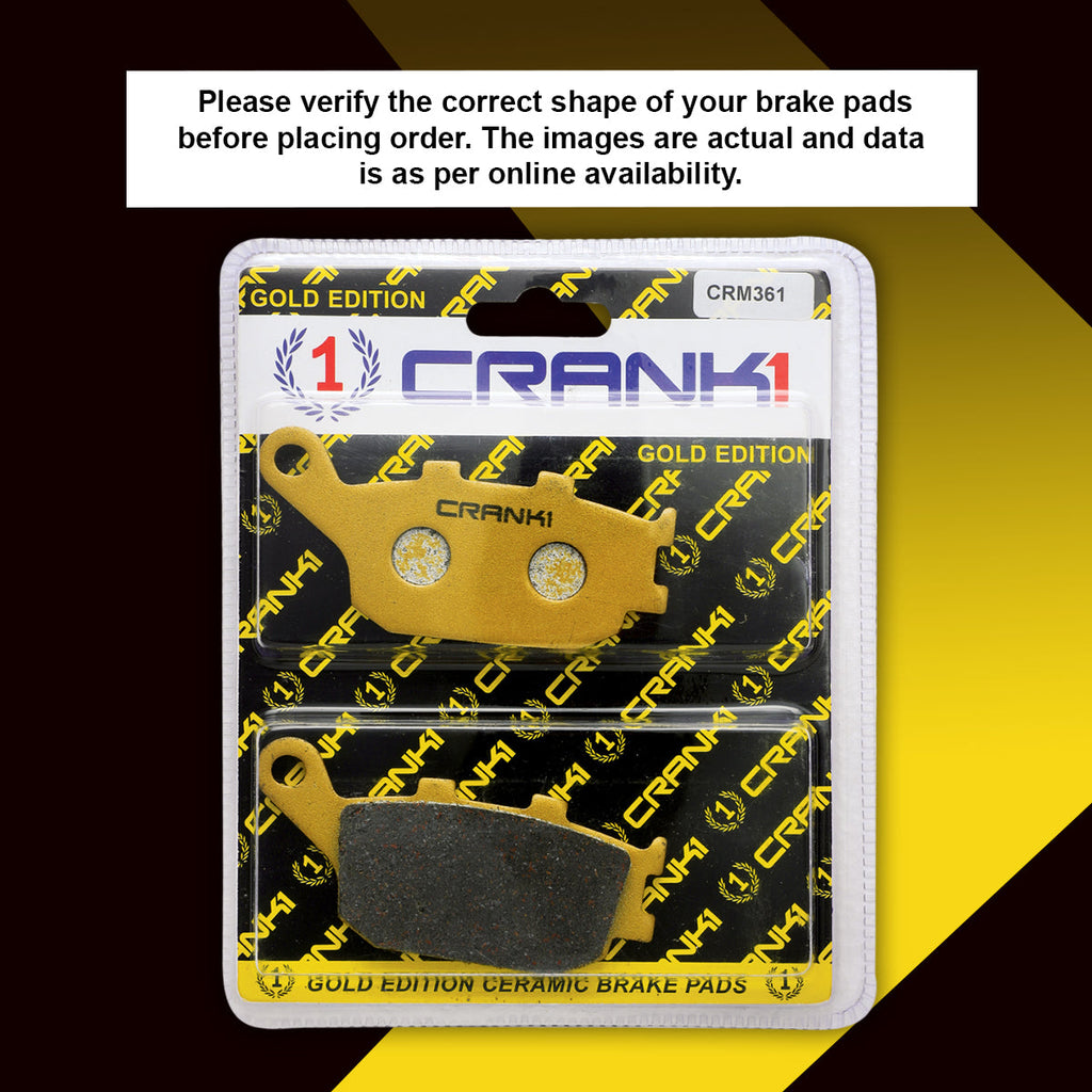 Ceramic Brake Pads For Yamaha YZF-R6 (2004-2016) - Rear - CRM361 - 1 Set - CRANK1