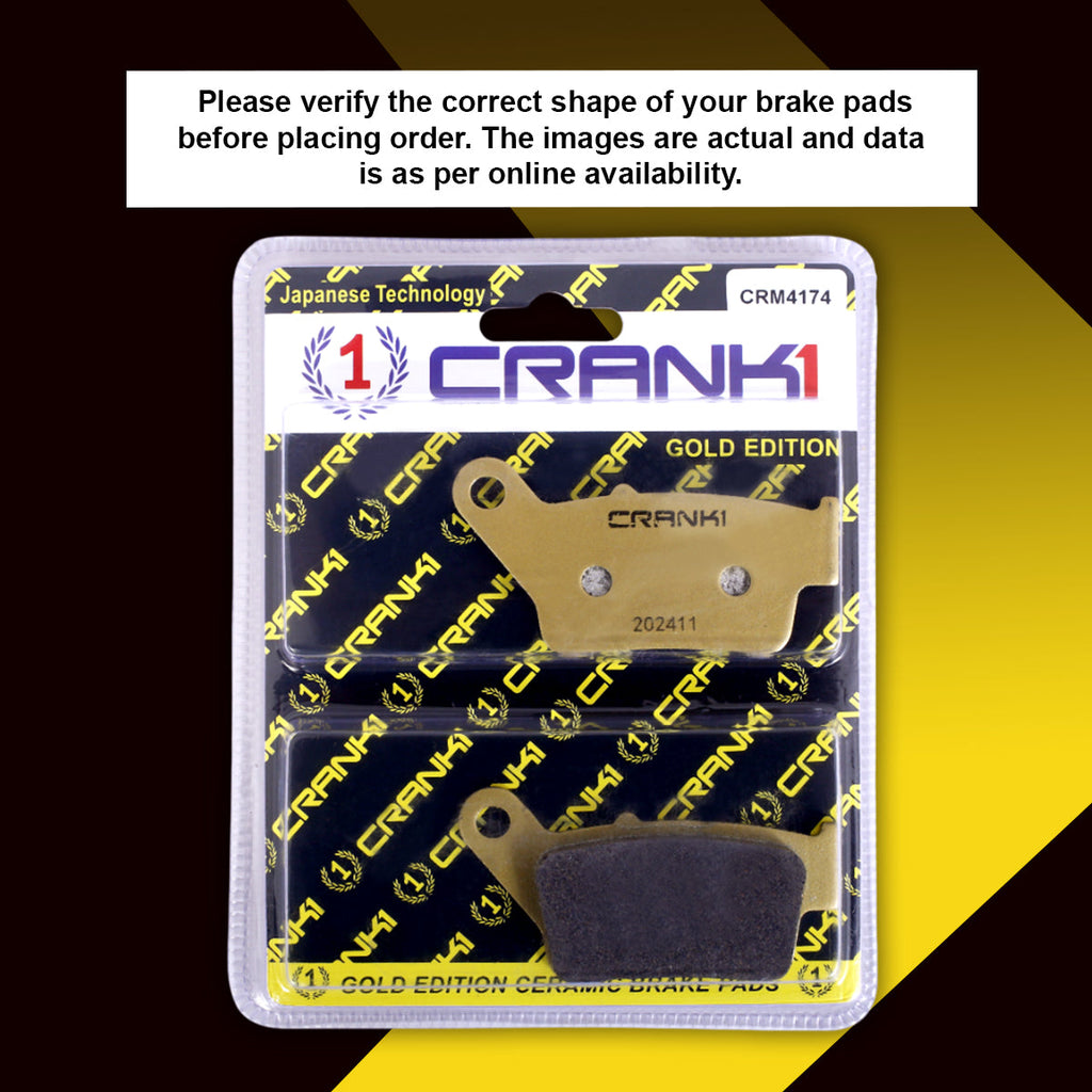 Ceramic Brake Pads For Bajaj Pulsar F250 (2021-2025) - Rear - CRM4174 - 1 Set - CRANK1