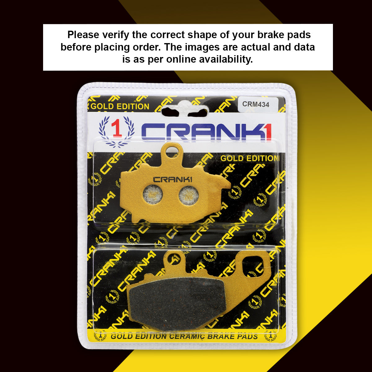 Ceramic Brake Pads For Kawasaki Ninja 1000SX (2020 Onwards) - Rear - CRM434 - 1 Set - CRANK1