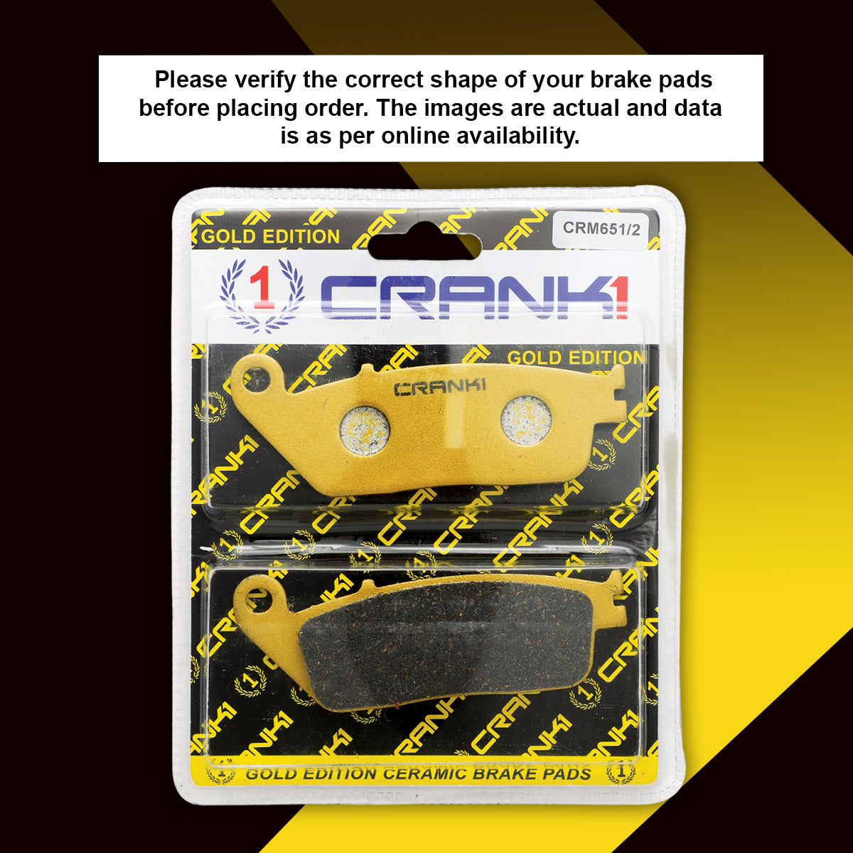 Ceramic Brake Pads For Honda CB300F (2024) - Front - CRM651/2 - 1 Set - CRANK1