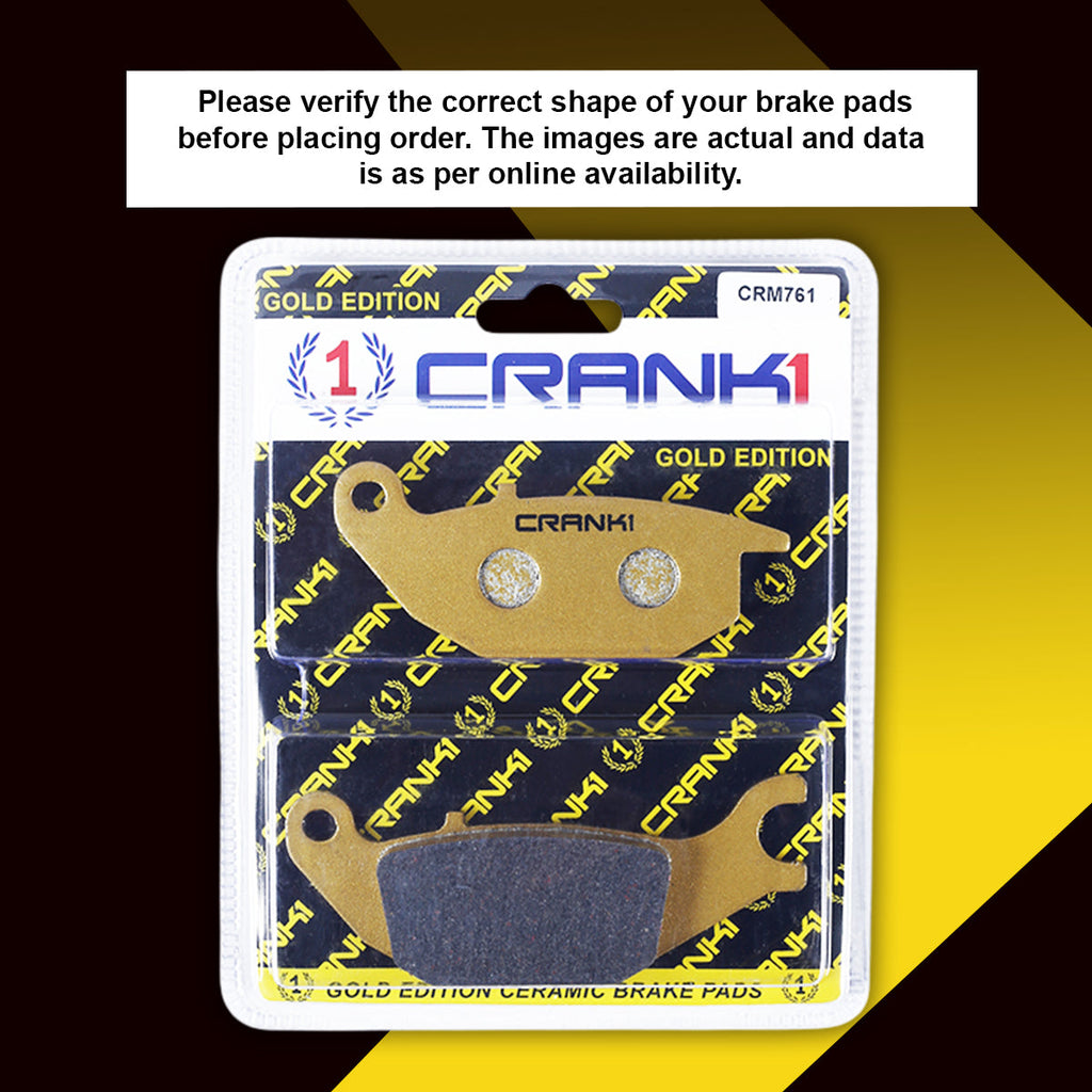 Ceramic Brake Pads For Honda CB350 Highness - Rear - CRM761 - 1 Set - CRANK1