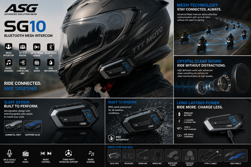 ASG SG10 BLUETOOTH MESH INTERCOM - TTT Moto