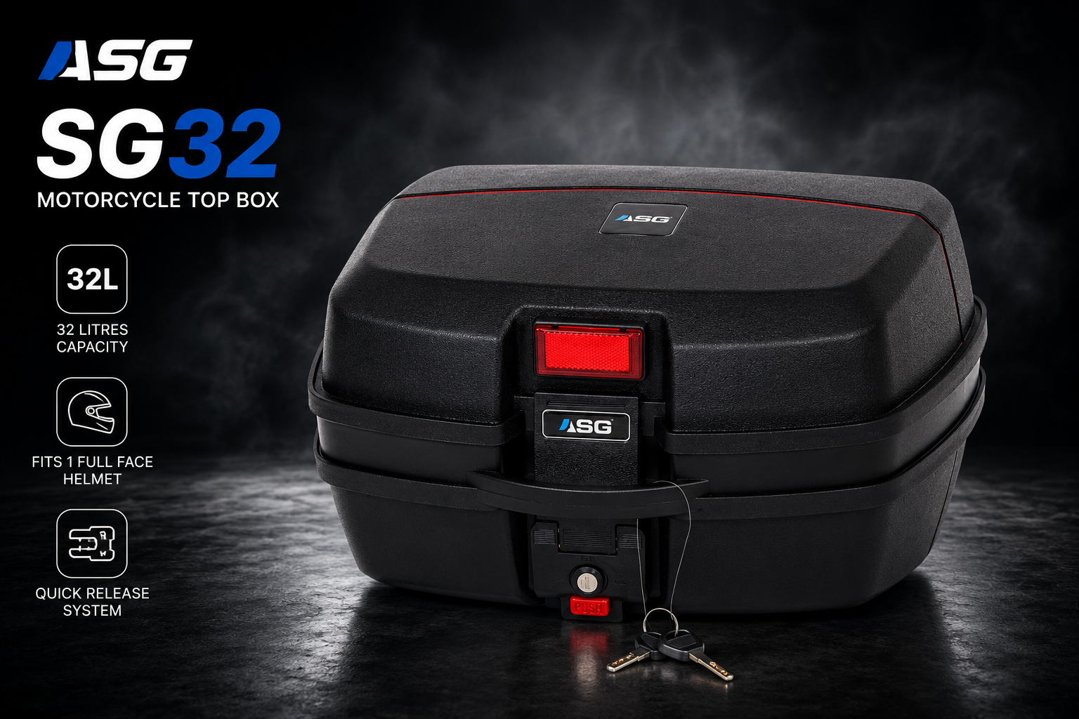 ASG SG32 Motorcycle Top Box (32 Litres)
