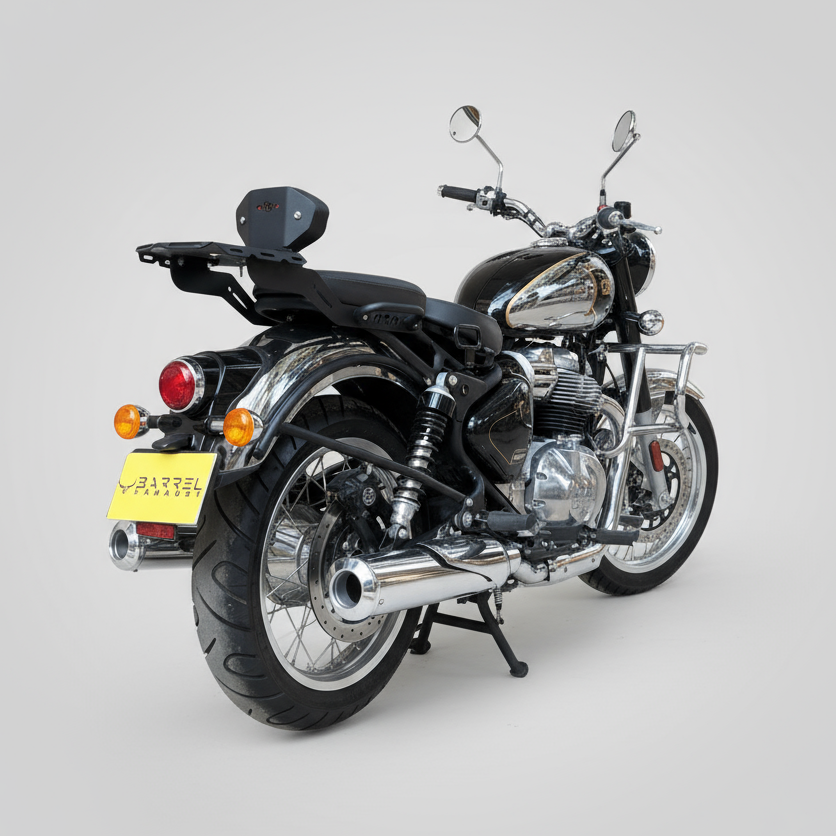Barrel B-12 Bass Master Exhaust for Royal Enfield Super Meteor 650 & Classic 650 | SS304 Slip-On Performance Exhaust