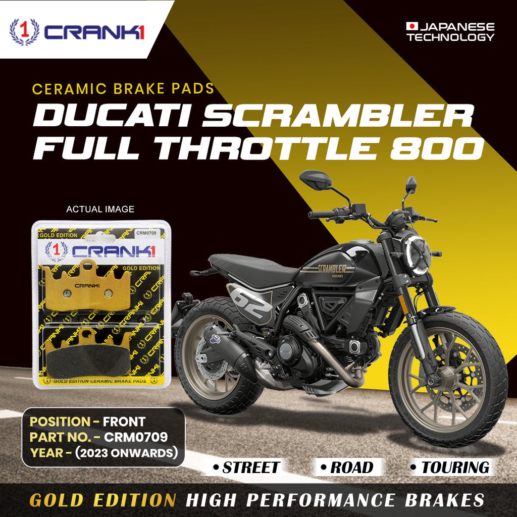 Ceramic Brake Pads For Ducati Scrambler Full Throttle 800 (2023 Onwards) - Front - CRM0709 - 2 Sets - CRANK1