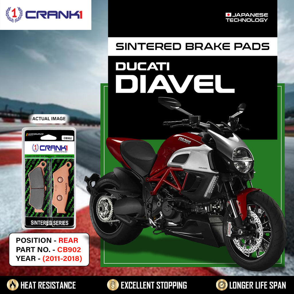 Sintered Brake Pads For Ducati Diavel (2011-2018) - Rear - CB902 - 1 Set - CRANK1