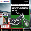 Sintered Brake Pads For Harley Davidson Dyna Street Bob (Upto 2018) - Rear - CB854 - 1 Set - CRANK1