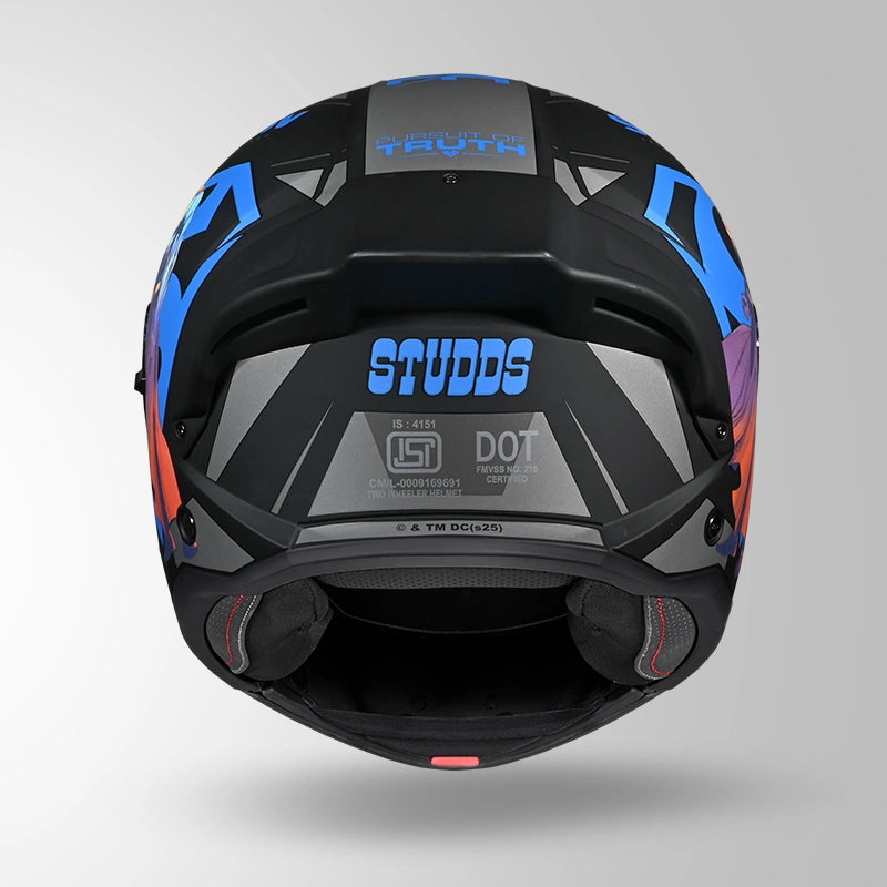 Studds Trooper Superman Edition Flip-Up Helmet - MATT BLACK & BLUE | ISI & DOT Certified Modular Motorcycle Helmet (Copy)
