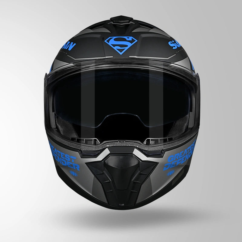 Studds Trooper Superman Edition Flip-Up Helmet - MATT BLACK & BLUE | ISI & DOT Certified Modular Motorcycle Helmet (Copy)