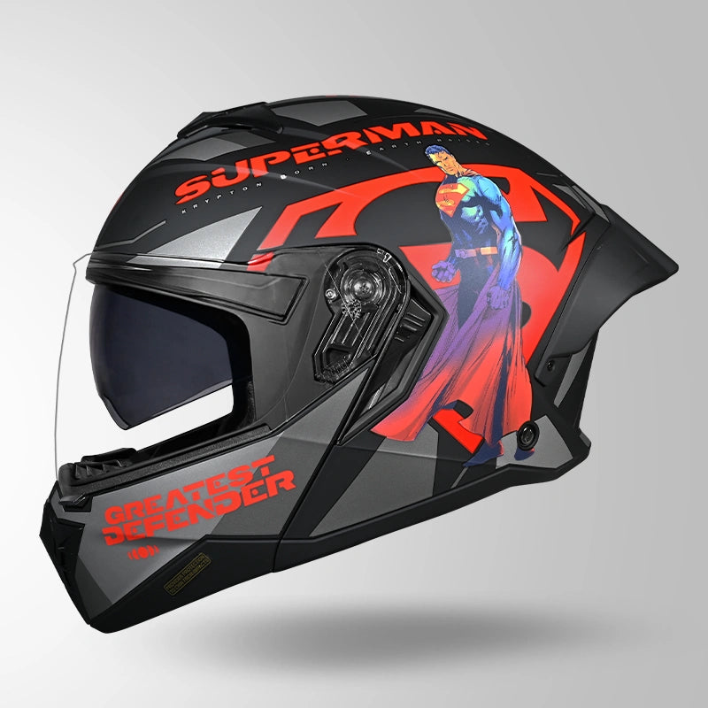 Studds Trooper Superman Edition Flip-Up Helmet - MATT BLACK & RED | ISI & DOT Certified Modular Motorcycle Helmet (Copy)