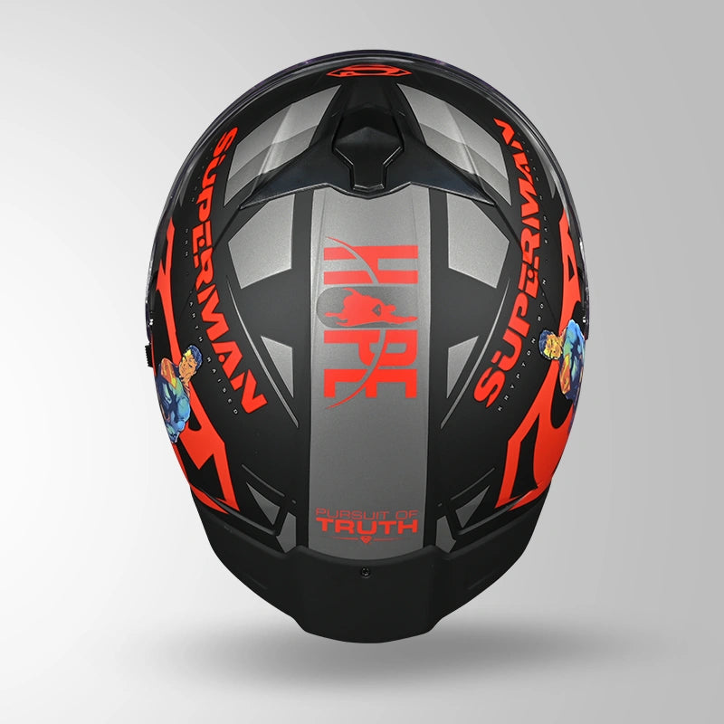 Studds Trooper Superman Edition Flip-Up Helmet - MATT BLACK & RED | ISI & DOT Certified Modular Motorcycle Helmet (Copy)
