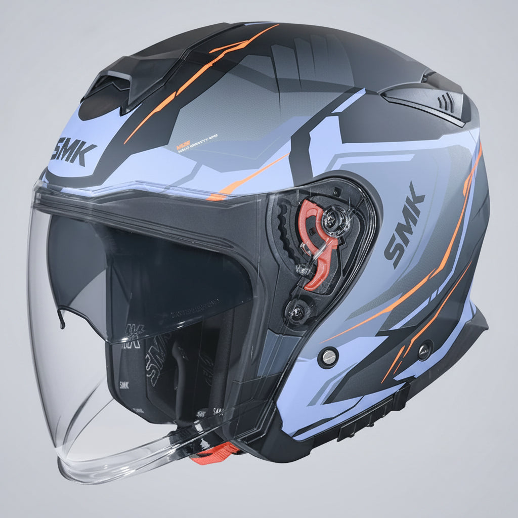 SMK GTJ Escape Open Face Helmet | ECE 22.06 Certified Touring Helmet Graphic (MA257)