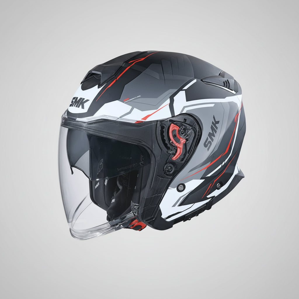 SMK GTJ Escape Open Face Helmet | ECE 22.06 Certified Touring Helmet Graphic (MA213)