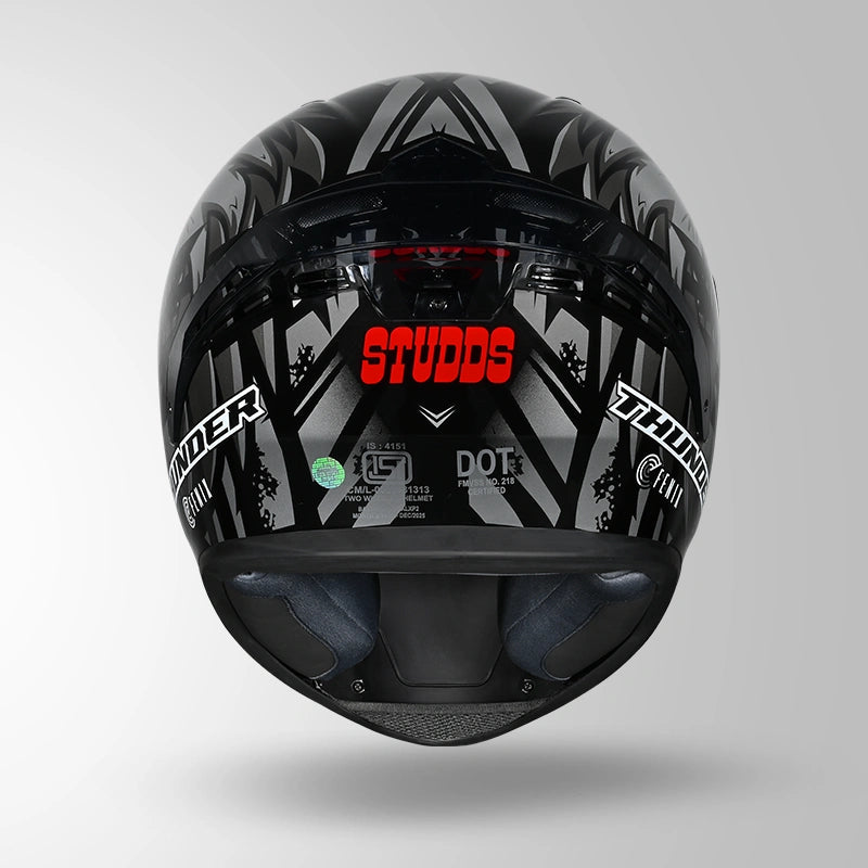 STUDDS Thunder Fenix Full Face Helmet | ISI & DOT Certified Motorcycle Helmet
