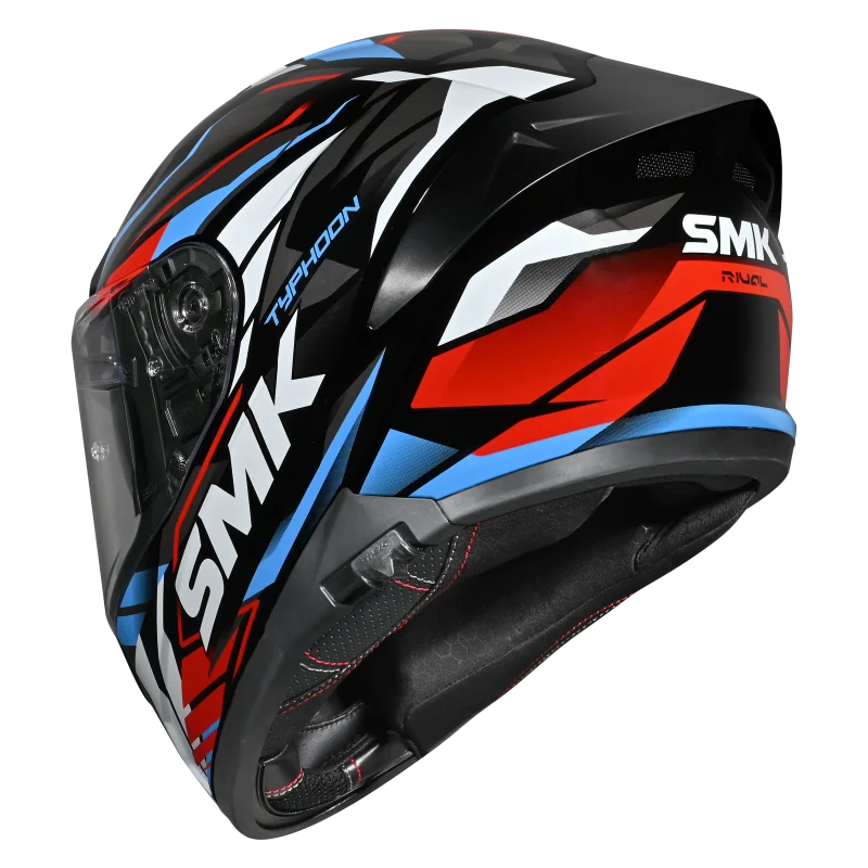 SMK Typhoon Rival Full Face Helmet | ECE 22.06 Certified Sport Touring Helmet GRPS With Dual Spoiler (MA213)