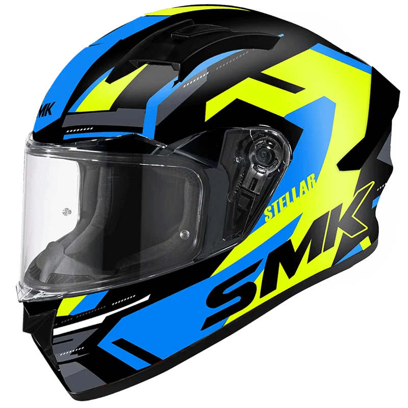 SMK Stellar K-Power Full Face Helmet | ECE 22.06 Certified Sport Touring Helmet GRPS (MA245)