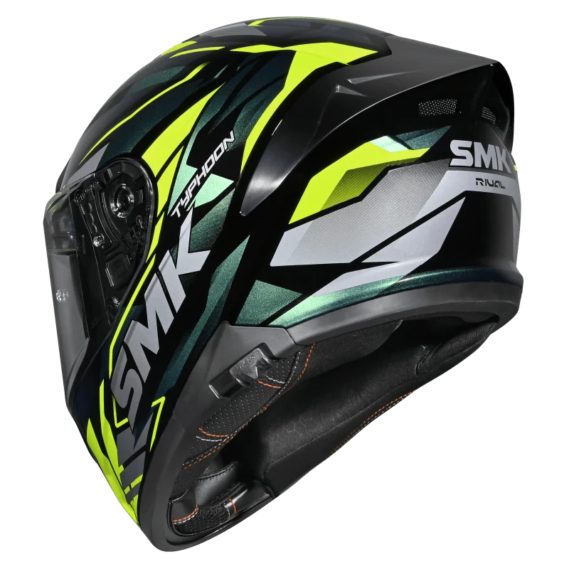 SMK Typhoon Rival Full Face Helmet | ECE 22.06 Certified Sport Touring Helmet GRPS With Dual Spoiler (MA254C)