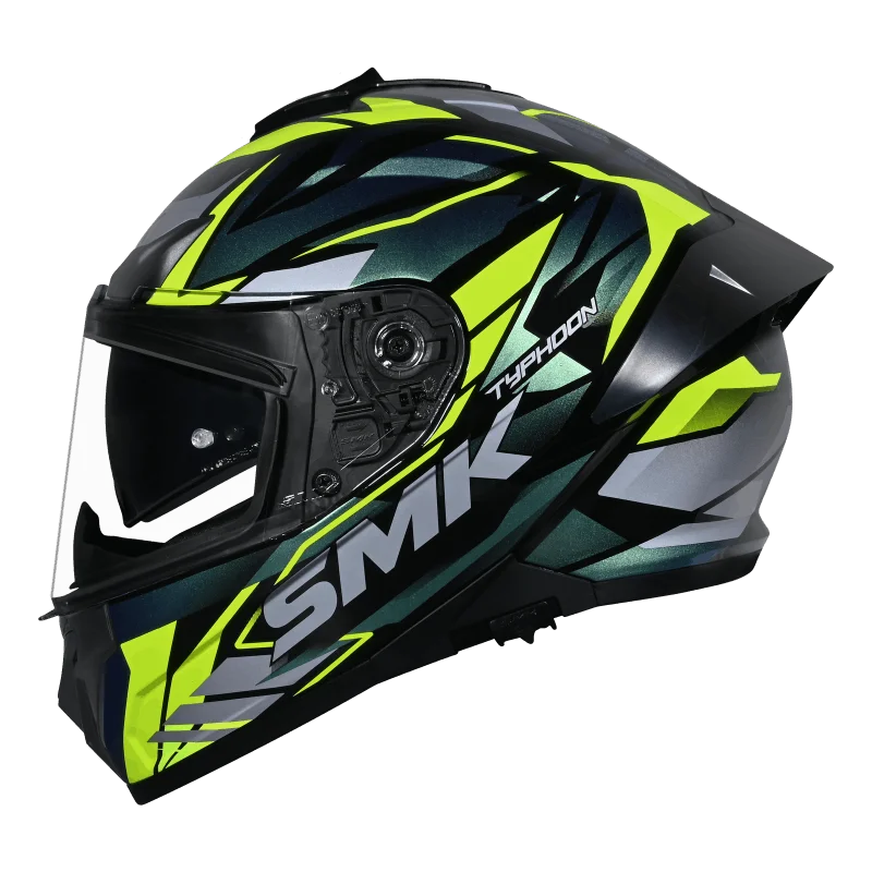 SMK Typhoon Rival Full Face Helmet | ECE 22.06 Certified Sport Touring Helmet GRPS With Dual Spoiler (MA254C)