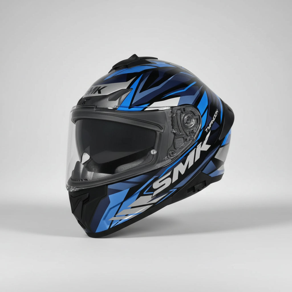 SMK Typhoon Rival Full Face Helmet | ECE 22.06 Certified Sport Touring Helmet GRPS With Dual Spoiler (MA256)