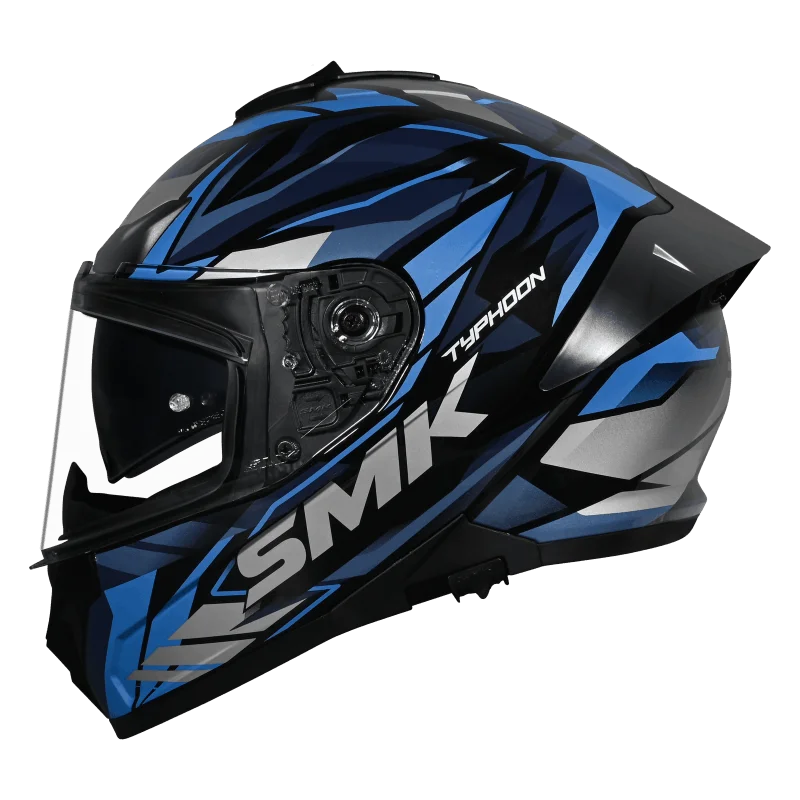SMK Typhoon Rival Full Face Helmet | ECE 22.06 Certified Sport Touring Helmet GRPS With Dual Spoiler (MA256)