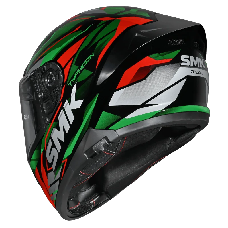 SMK Typhoon Rival Full Face Helmet | ECE 22.06 Certified Sport Touring Helmet GRPS With Dual Spoiler (MA283)