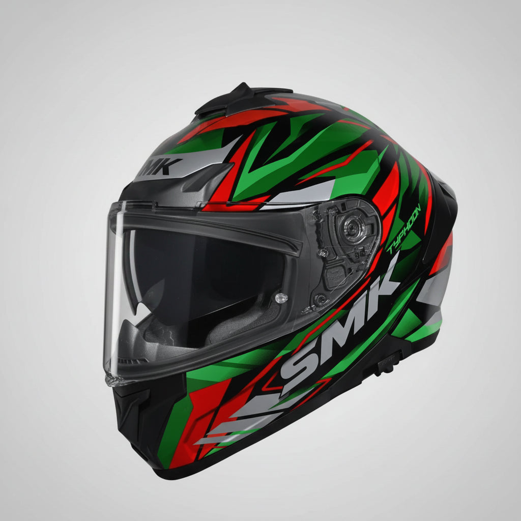 SMK Typhoon Rival Full Face Helmet | ECE 22.06 Certified Sport Touring Helmet GRPS With Dual Spoiler (MA283)
