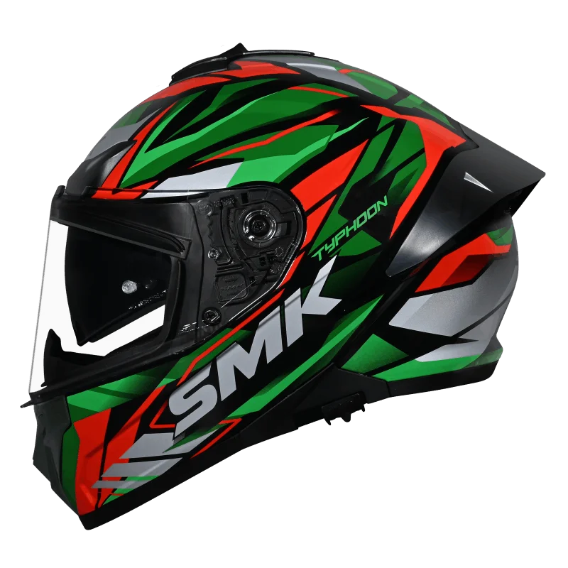 SMK Typhoon Rival Full Face Helmet | ECE 22.06 Certified Sport Touring Helmet GRPS With Dual Spoiler (MA283)