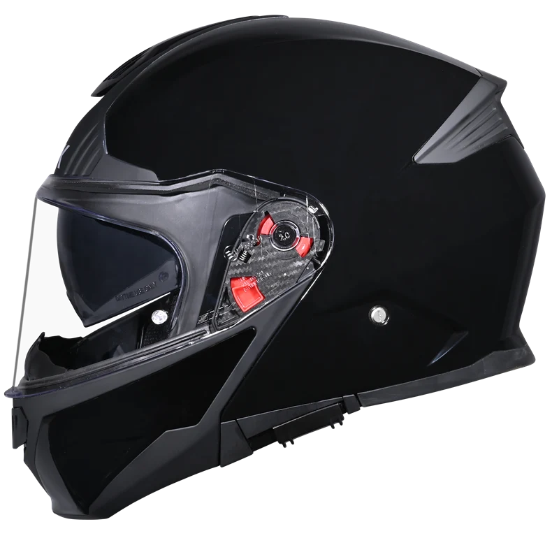 SMK Gullwing Solid Modular Helmet | ECE 22.06 Flip-Up Helmet - Gloss Black (GL200)
