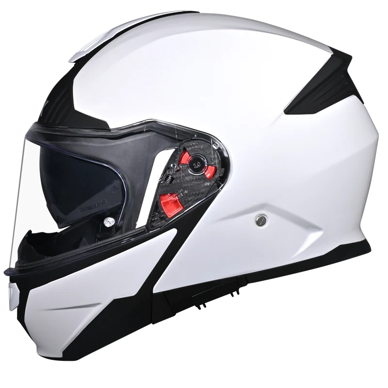 SMK Gullwing Solid Modular Helmet | ECE 22.06 Flip-Up Helmet | White (GL100)