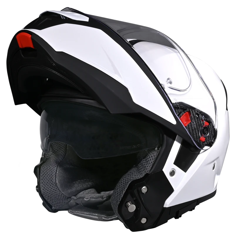 SMK Gullwing Solid Modular Helmet | ECE 22.06 Flip-Up Helmet | White (GL100)