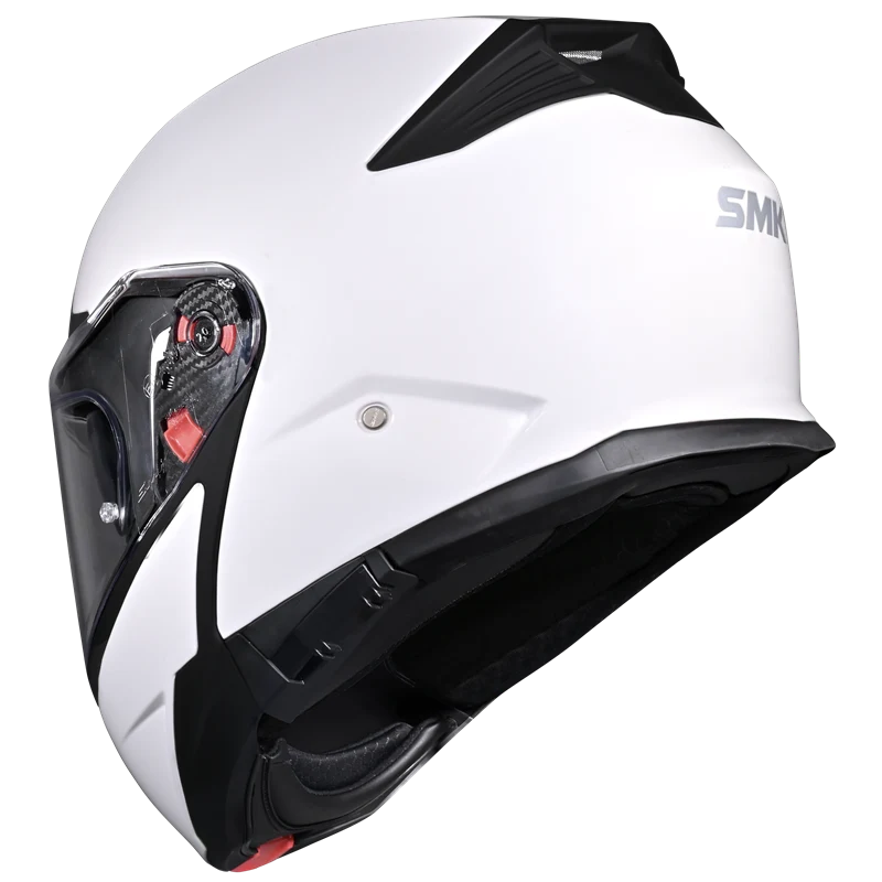 SMK Gullwing Solid Modular Helmet | ECE 22.06 Flip-Up Helmet | White (GL100)