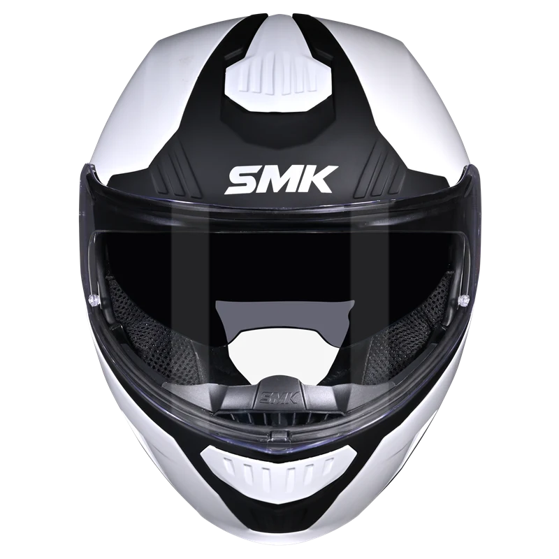 SMK Gullwing Solid Modular Helmet | ECE 22.06 Flip-Up Helmet | White (GL100)