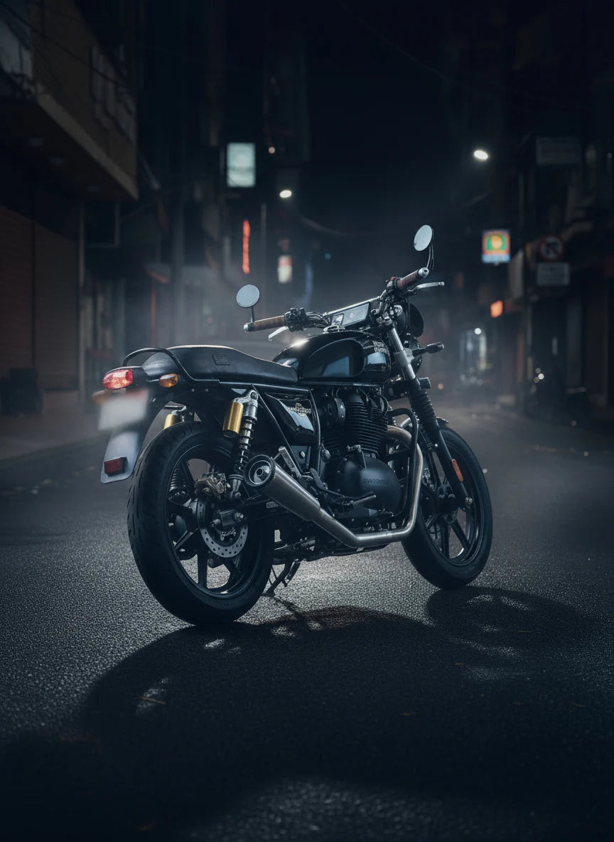 Royal Enfield Interceptor / Continental GT 650 2x2 Full System Exhaust - Fat Cans (4 O2 Sensors)