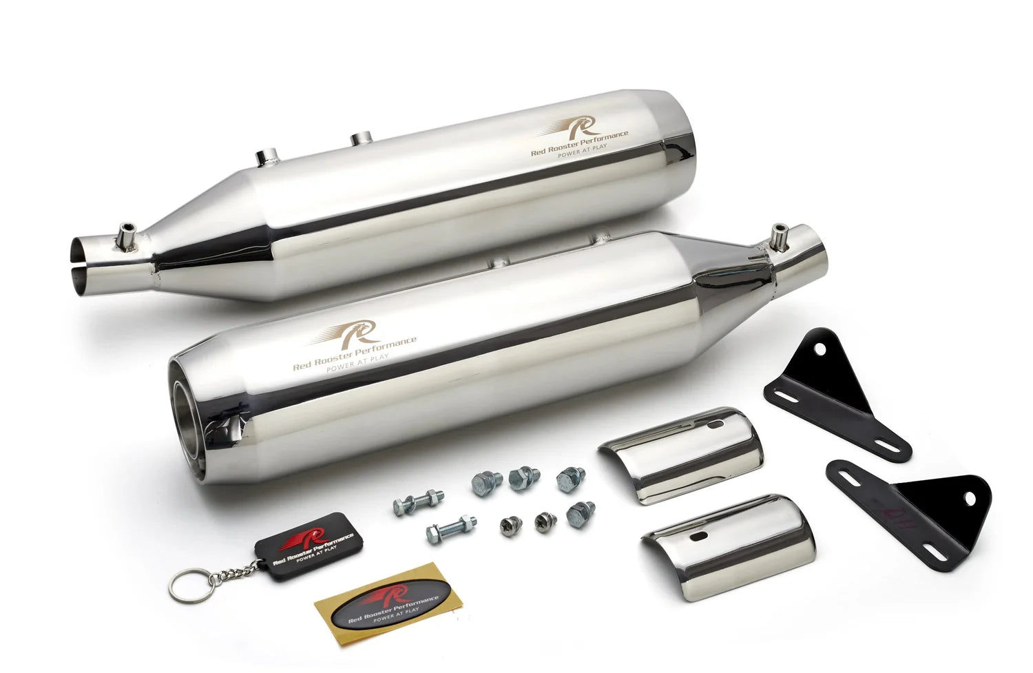 Red Rooster Performance Astral Exhaust for Royal Enfield Super Meteor 650 – Polish Finish
