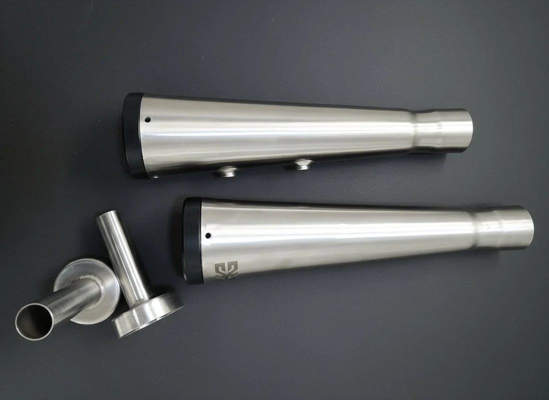 Royal Enfield Interceptor / Continental GT 650 Adaptable Slip-On Silencer - Slim Cans (Pair)