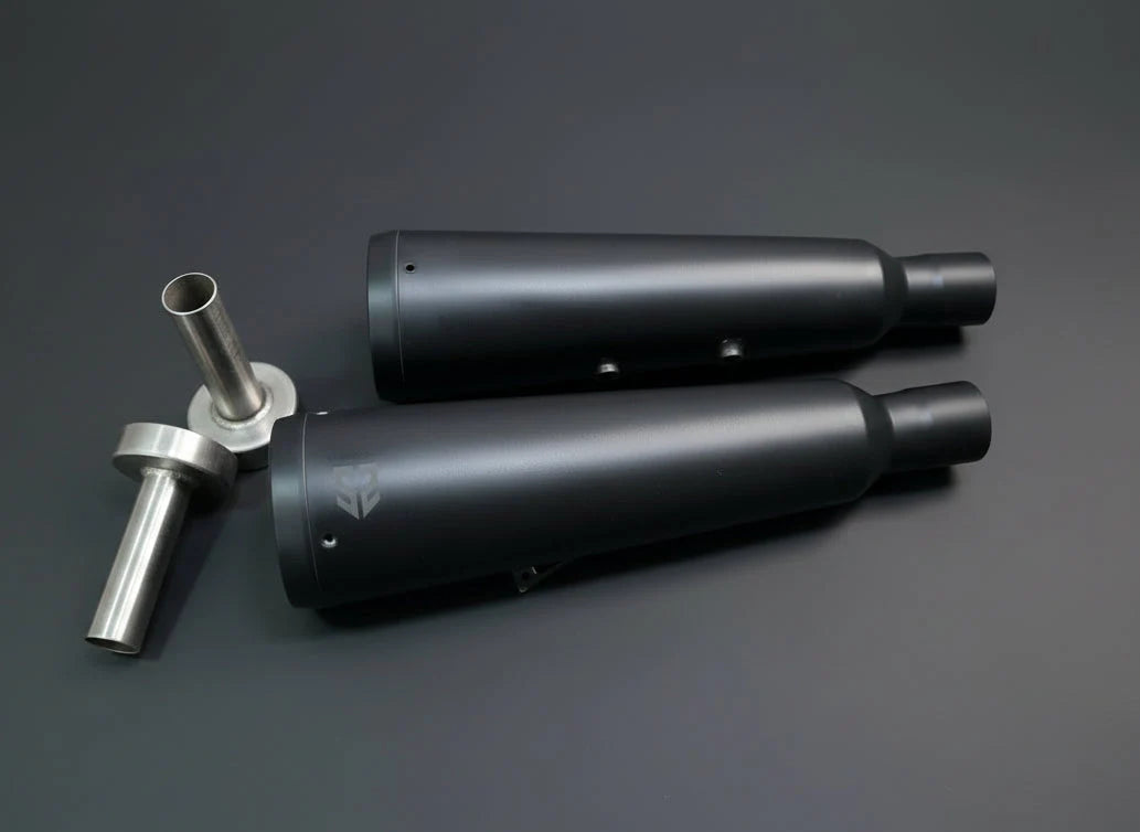 Royal Enfield Interceptor / Continental GT 650 Adaptable Slip-On Silencer - Fat Cans (Pair)