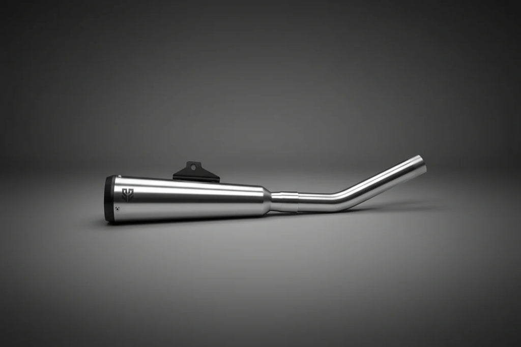 Royal Enfield Bear 650 Resonator Box Delete Mid Pipe & Slip-On Exhaust Set