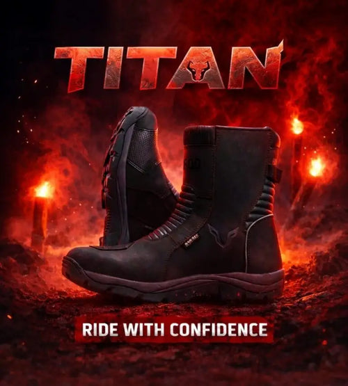 AMAROQ Titan Riding Boots for Men | Waterproof Motorcycle Touring Boots with Ankle, Heel & Shin Protection