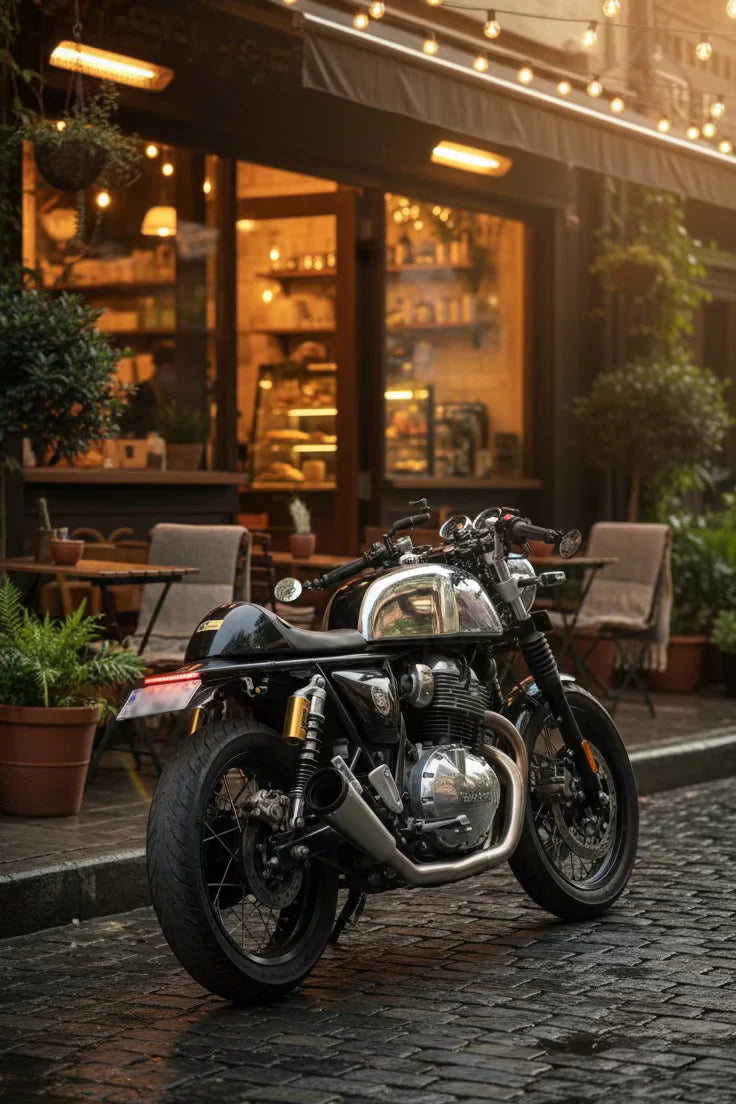 Royal Enfield Interceptor / Continental GT 650 2x1 Full System Exhaust - Fat Can (2 O2 Sensors)