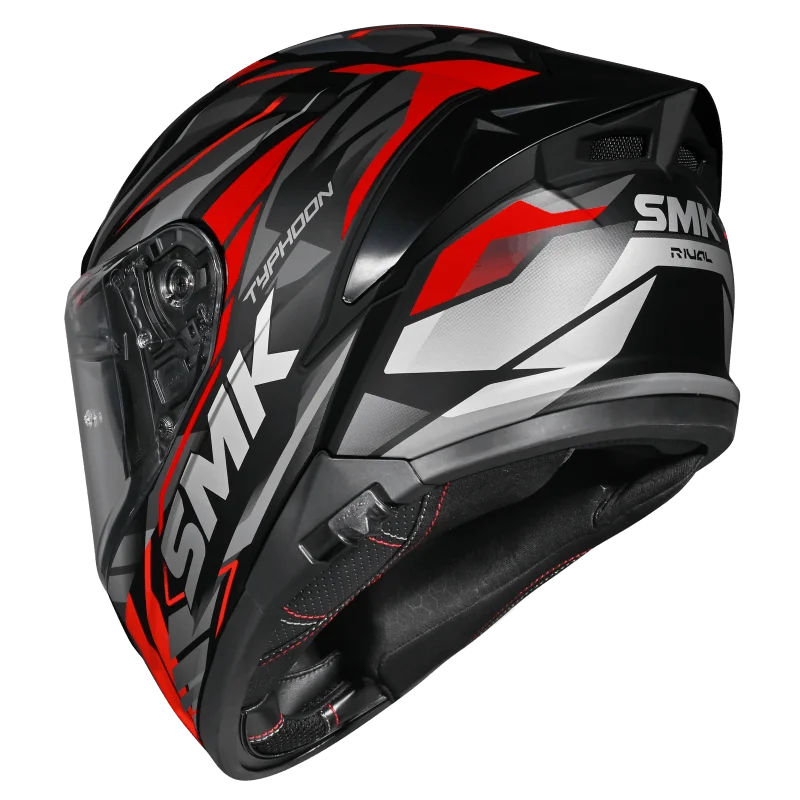 SMK Typhoon Rival Full Face Helmet | ECE 22.06 Certified Sport Touring Helmet GRPS With Dual Spoiler (MA263)