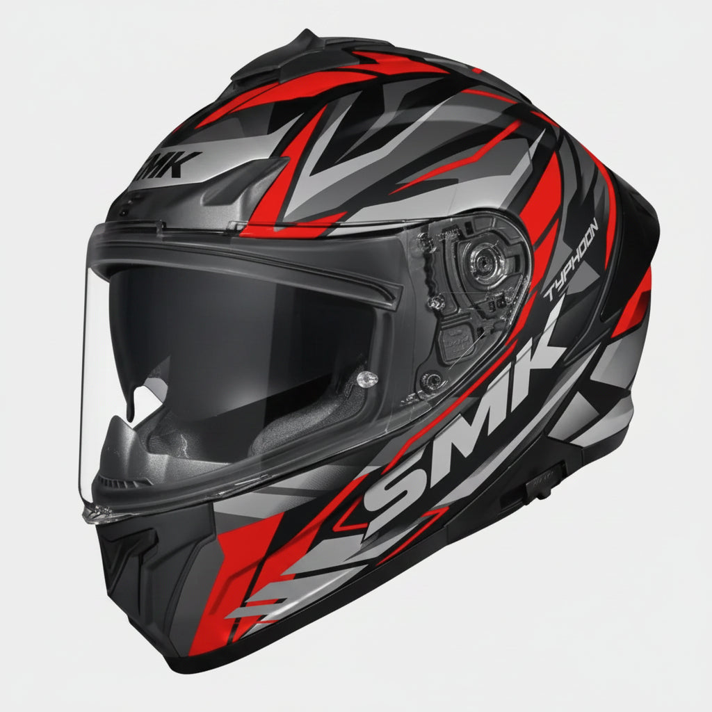 SMK Typhoon Rival Full Face Helmet | ECE 22.06 Certified Sport Touring Helmet GRPS With Dual Spoiler (MA263)