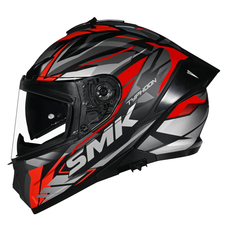 SMK Typhoon Rival Full Face Helmet | ECE 22.06 Certified Sport Touring Helmet GRPS With Dual Spoiler (MA263)