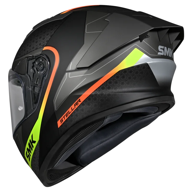 SMK Stellar Sport Flight Full Face Helmet | ECE 22.06 Certified Sport Riding Helmet GRPS (MA264)