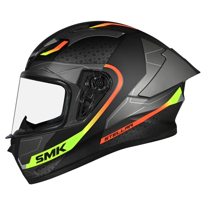 SMK Stellar Sport Flight Full Face Helmet | ECE 22.06 Certified Sport Riding Helmet GRPS (MA264)