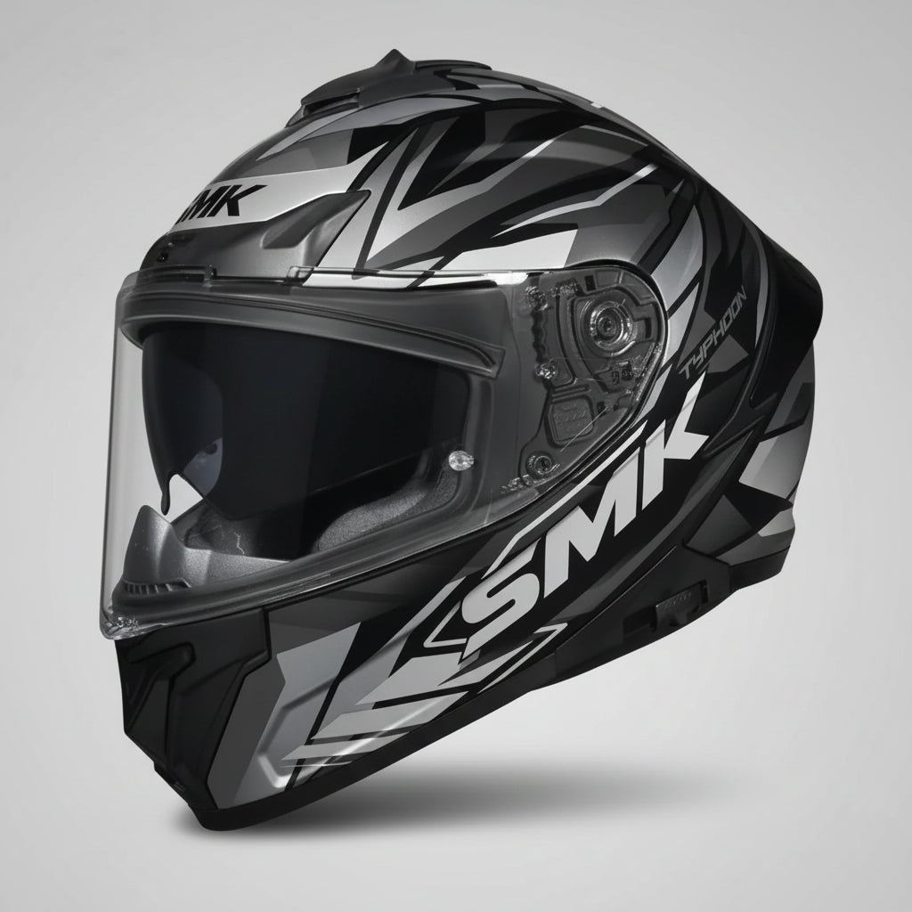 SMK Typhoon Rival Full Face Helmet | ECE 22.06 Certified Sport Touring Helmet GRPS With Dual Spoiler (MA266)