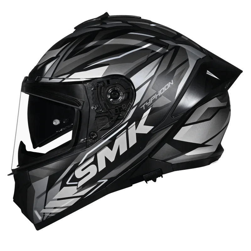 SMK Typhoon Rival Full Face Helmet | ECE 22.06 Certified Sport Touring Helmet GRPS With Dual Spoiler (MA266)