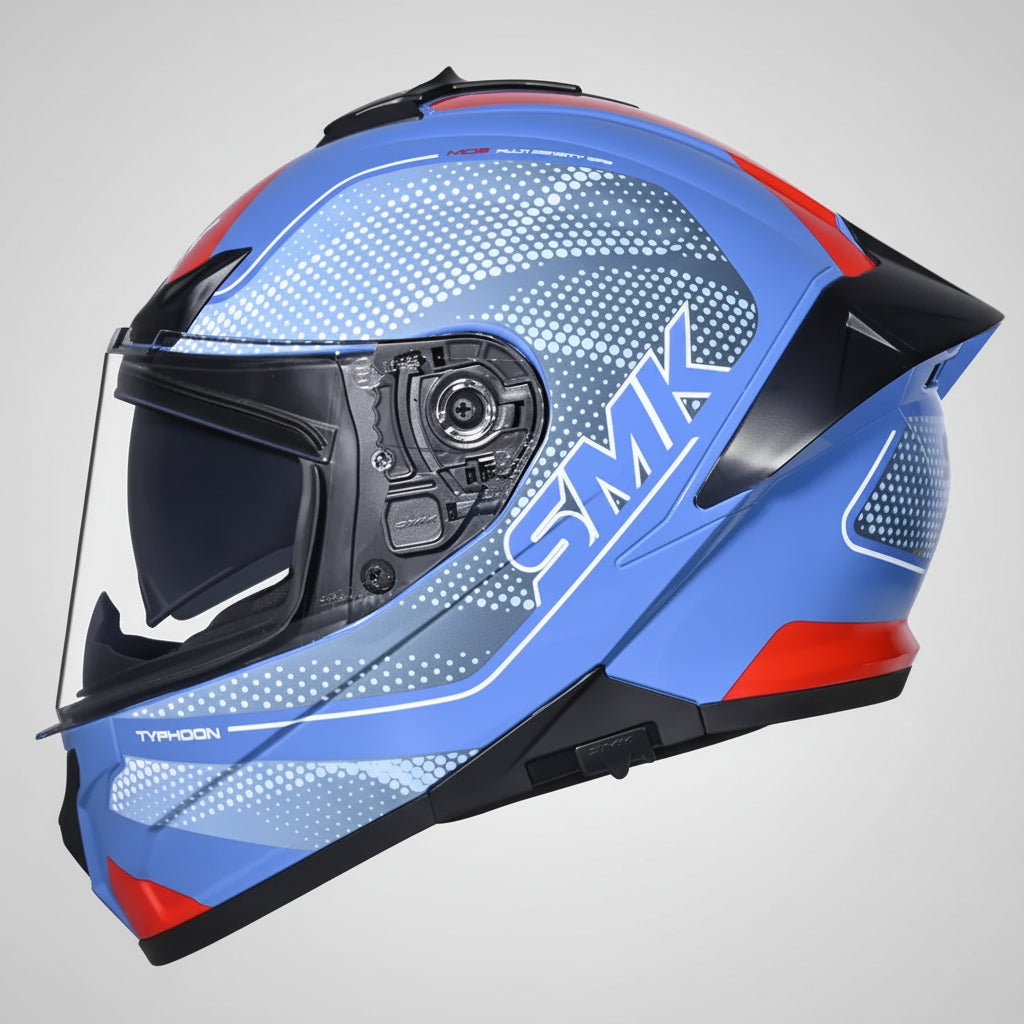 SMK Typhoon Mystic Full Face Helmet – ECE 22.06, ISI & DOT Certified GRPS (GL551)